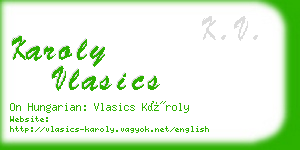 karoly vlasics business card